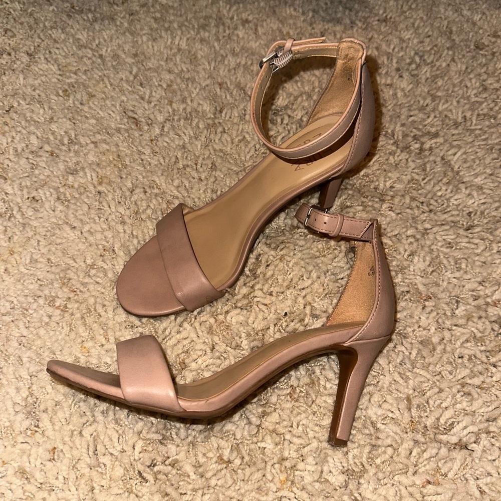 Nude Ankle Strap Heels